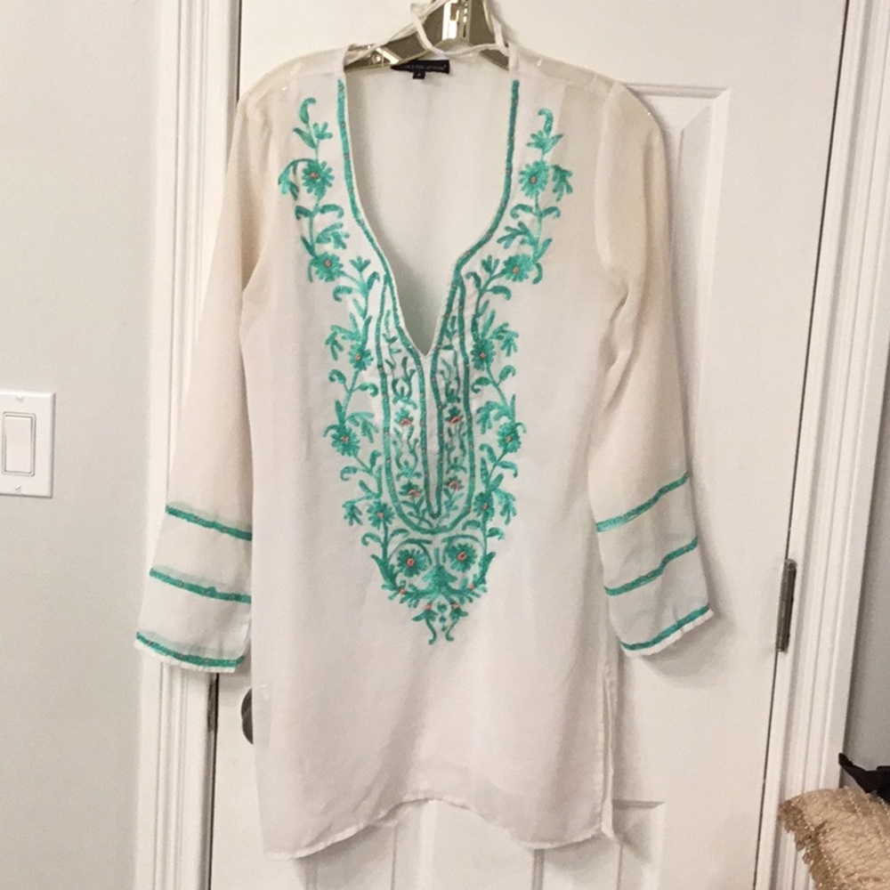 Club Z Collection Embroidered Semi- Sheer Cover-Up